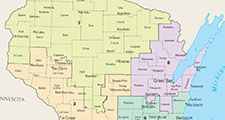 Map of Congressional Districts in the state of Wisconsin, reflecting district boundaries current to the 113th United States Congress. 2014