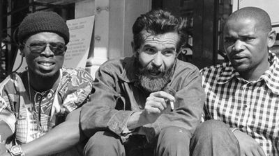 Athol Fugard (center)