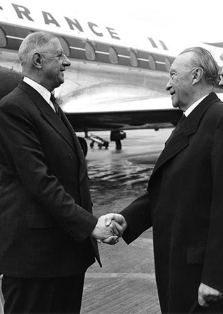 Charles de Gaulle and Konrad Adenauer