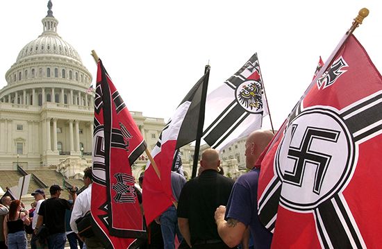 Neo-Nazis protesting aid to Israel in 2002
