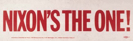 Richard M. Nixon campaign bumper sticker
