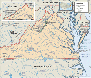 Physical features of Virginia