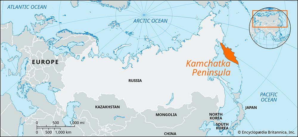 Kamchatka Peninsula: location